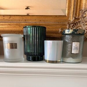 Empty candle jars and votives, Set of 4